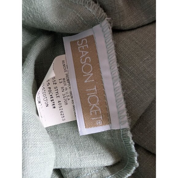 vtg Season Ticket Womens Relaxed Fit Sage Green Pants W/ Elastic Waistband 20w - Picture 3 of 5